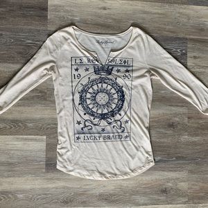 Lucky Brand 3/4 sleeve boho blouse